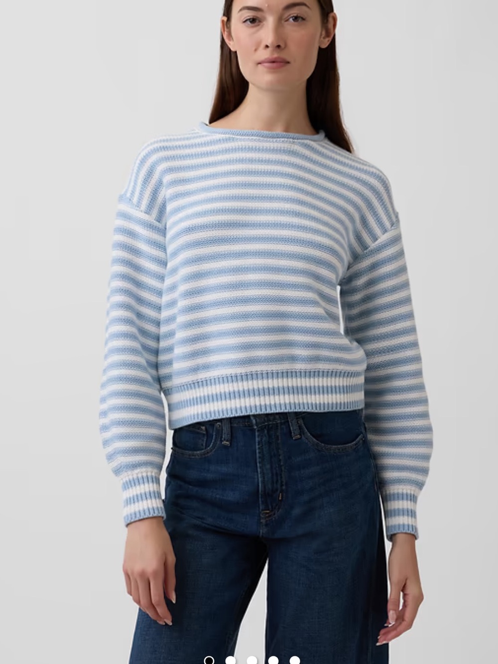 GAP 100% cotton Relaxed Stripe Rollneck Sweater